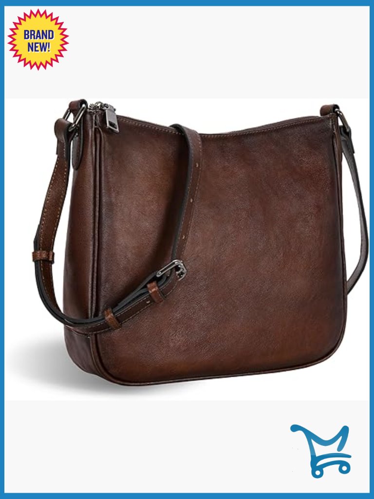 Genuine Leather Crossbody Bag Adjustable Strap Hobo Purse Work Travel